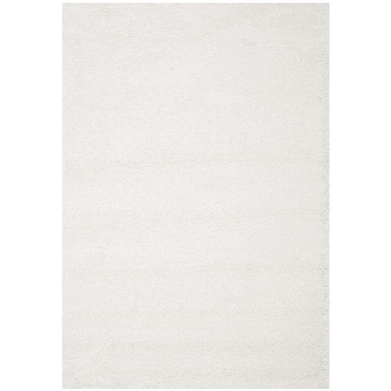 SAFAVIEH California Shag White 8 ft. x 10 ft. Solid Area Rug SG151-1010-8