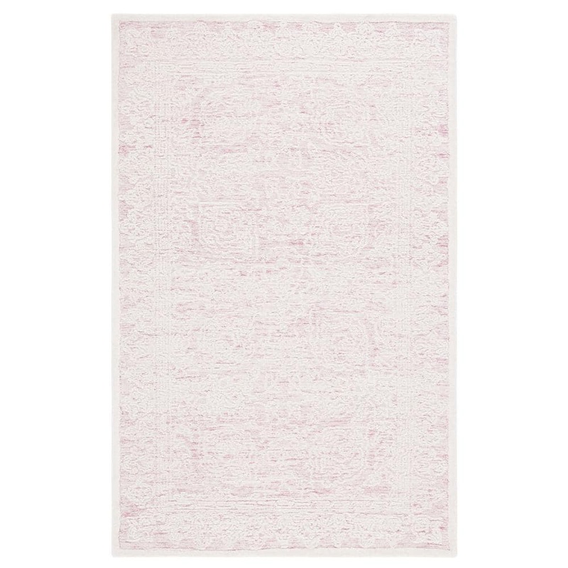 SAFAVIEH Ebony Pink/Ivory Doormat 3 ft. x 5 ft. Floral Area Rug EBN102U-3