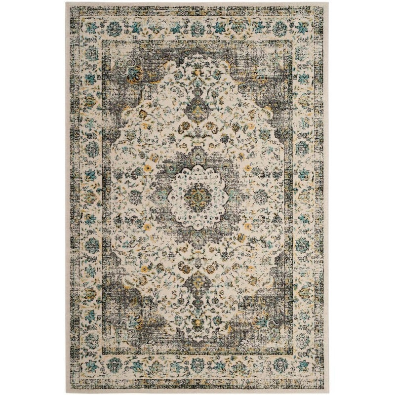 SAFAVIEH Evoke 7 ft. x 9 ft. Gray/Gold Border Area Rug EVK220B-6