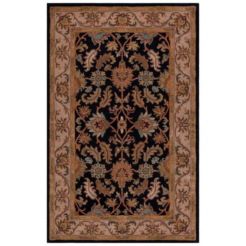 SAFAVIEH Heritage Black/Beige 4 ft. x 6 ft. Border Area Rug HG628B-4