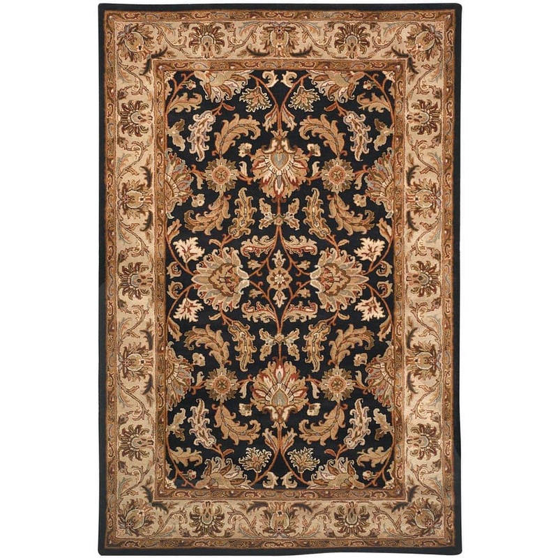 SAFAVIEH Heritage Black/Beige 8 ft. x 10 ft. Border Area Rug HG628B-8