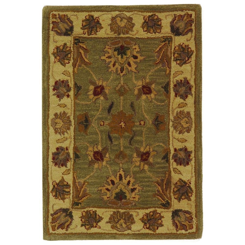SAFAVIEH Heritage Green/Gold Doormat 2 ft. x 3 ft. Antique Border Area Rug HG343A-2