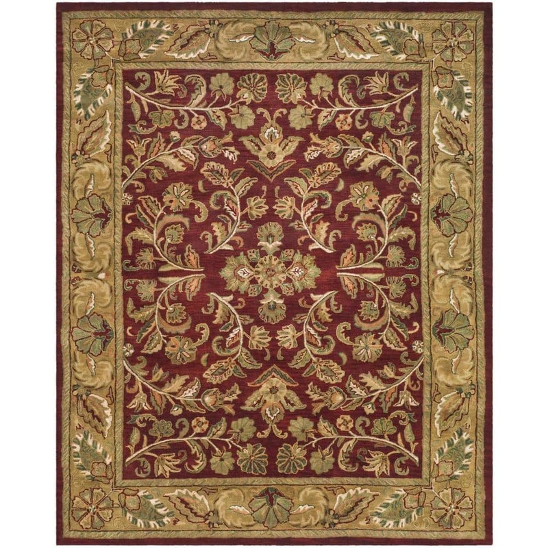 SAFAVIEH Heritage Red/Gold 6 ft. x 9 ft. Antique Floral Border Area Rug HG170A-6