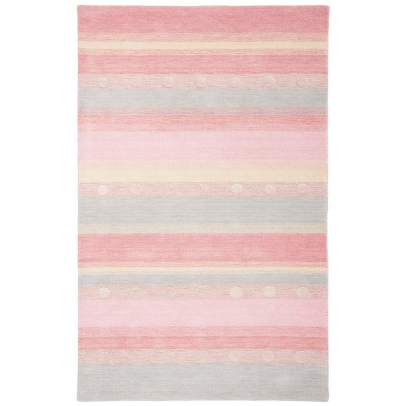 SAFAVIEH Kids Light Blue/Pink 5 ft. x 8 ft. Polka Dot Area Rug SFK801M-5