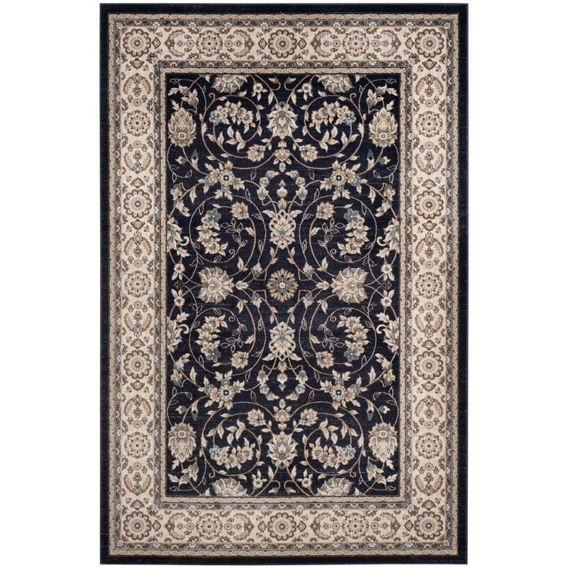 SAFAVIEH Lyndhurst Anthracite/Cream 9 ft. x 12 ft. Border Area Rug LNH340D-9
