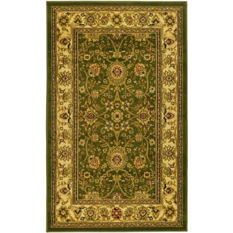 SAFAVIEH Lyndhurst Sage/Ivory Doormat 3 ft. x 5 ft. Border Floral Antique Area Rug LNH212C-3