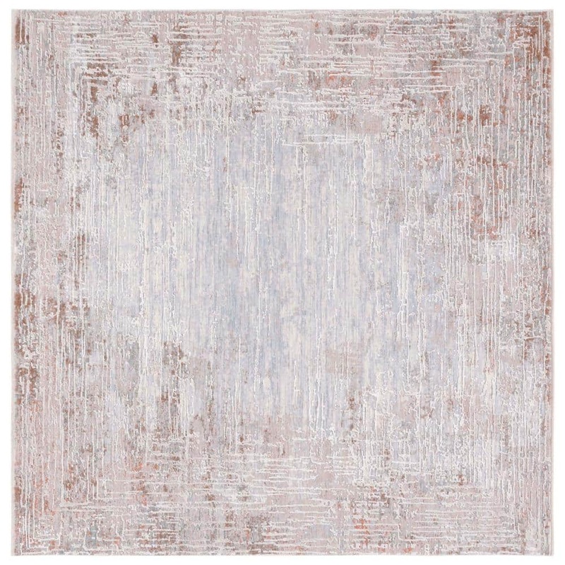 SAFAVIEH Marmara Beige/Blue Rust 7 ft. x 7 ft. Square Solid Abstract Area Rug MRM310B-7SQ