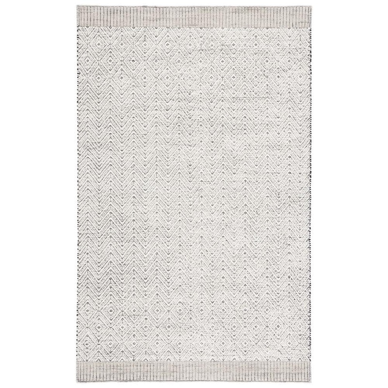 SAFAVIEH Martha Stewart Gray/Ivory 8 ft. x 10 ft. Chevron Border Area Rug MSR9604G-8