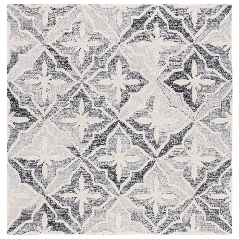 SAFAVIEH Metro Black/Ivory 6 ft. x 6 ft. Moroccan Gradient Square Area Rug MET872Z-6SQ