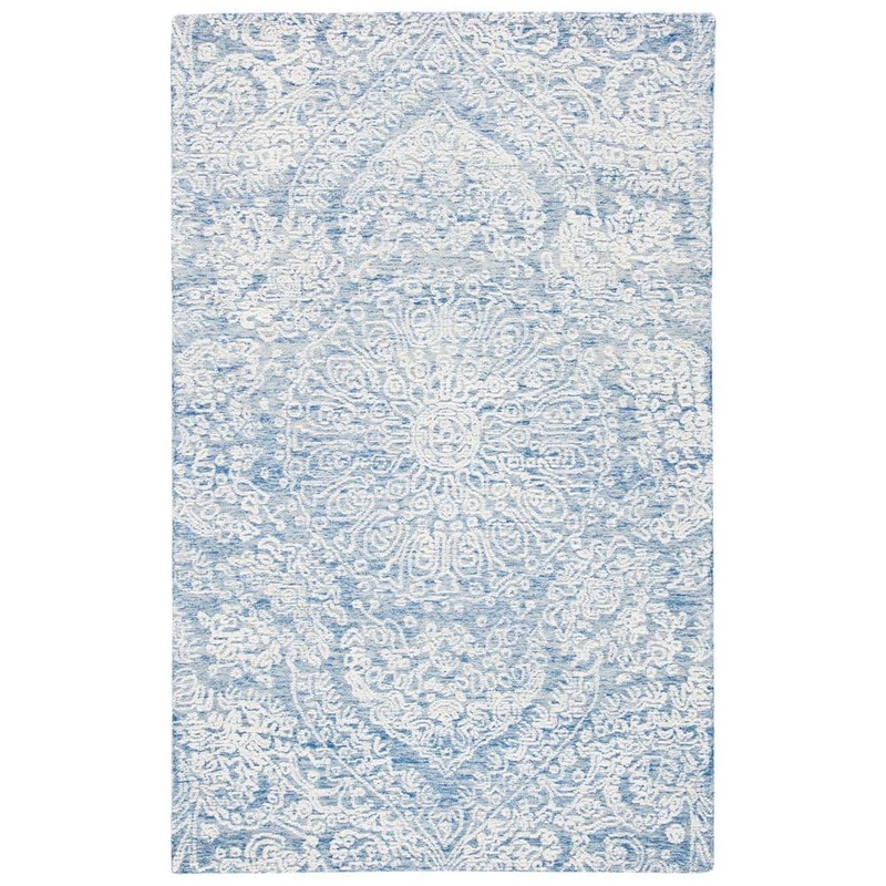 SAFAVIEH Metro Blue/Ivory 6 ft. x 9 ft. Medallion Floral Area Rug MET993M-6