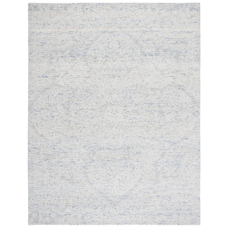 SAFAVIEH Metro Light Blue/Ivory 8 ft. x 10 ft. Medallion Floral Area Rug MET993L-8
