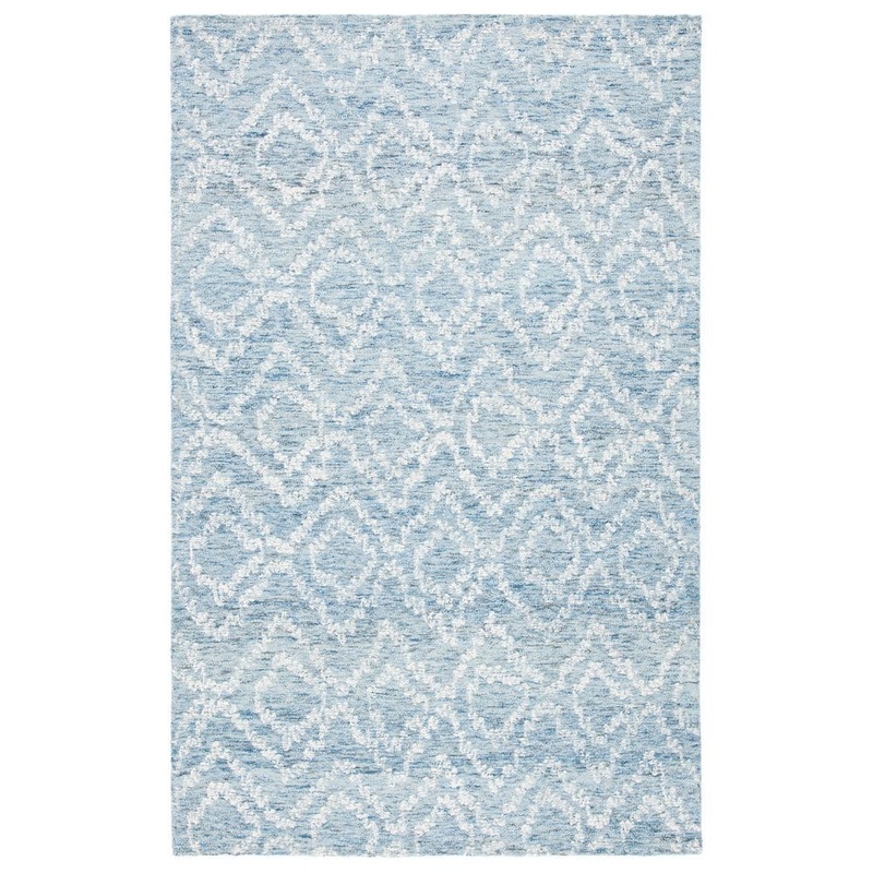 SAFAVIEH Metro Natural/Blue Doormat 3 ft. x 5 ft. Geometric Gradient Area Rug MET801M-3