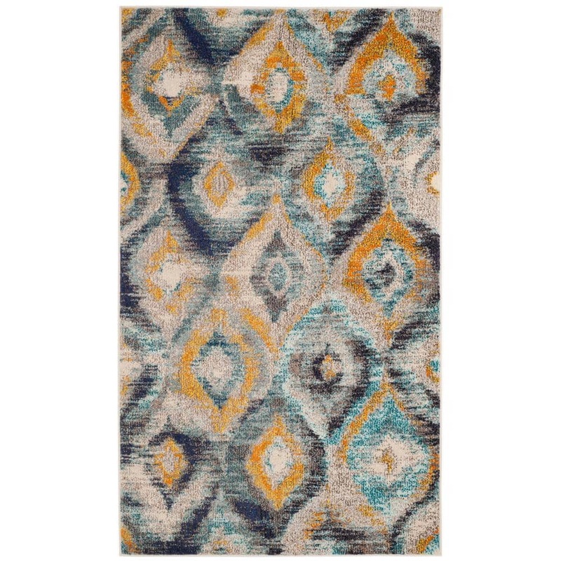 SAFAVIEH Monaco Blue/Multi 3 ft. x 5 ft. Geometric Area Rug MNC242J-3