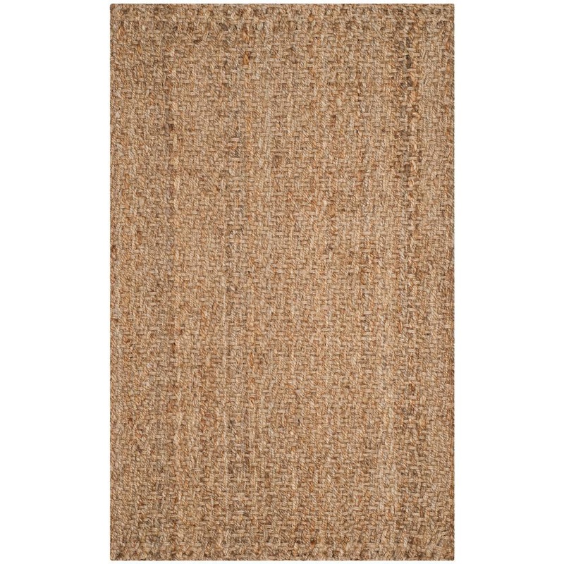 SAFAVIEH Natural Fiber Beige Doormat 2 ft. x 4 ft. Geometric Area Rug NF181A-24