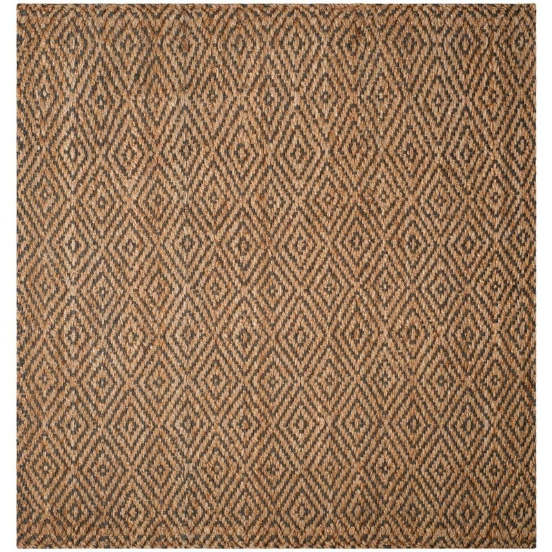 SAFAVIEH Natural Fiber Beige/Gray 4 ft. x 4 ft. Diamond Spiral Square Area Rug NF181D-4SQ