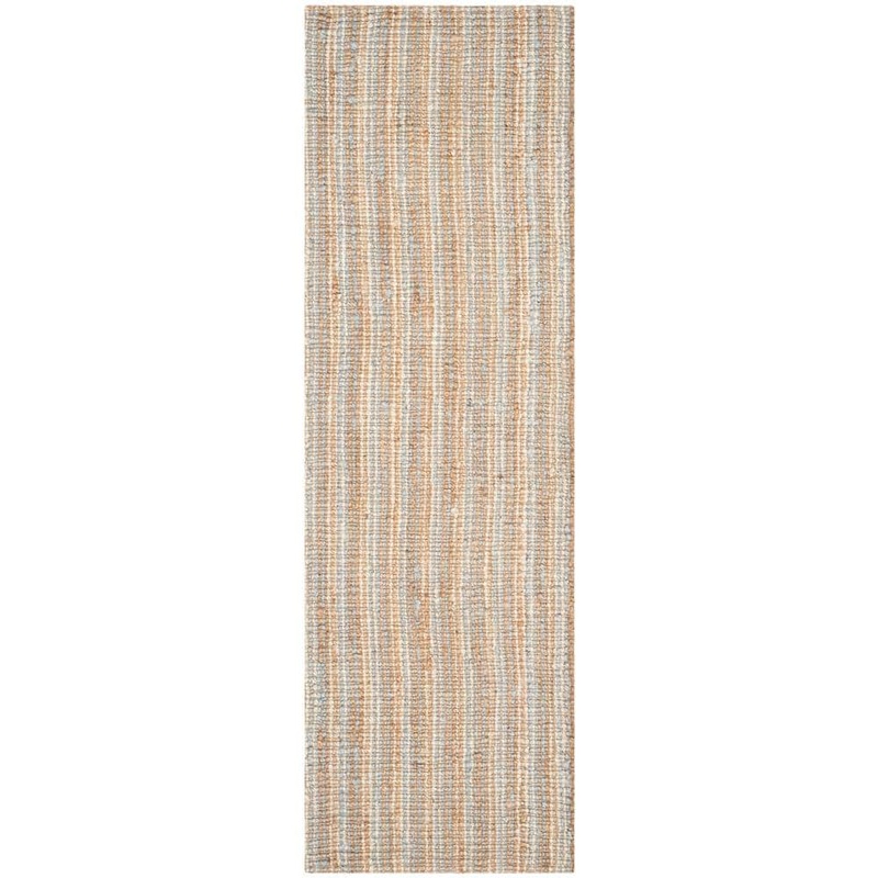 SAFAVIEH Natural Fiber Gray/Beige 3 ft. x 8 ft. Solid Runner Rug NF447K-28