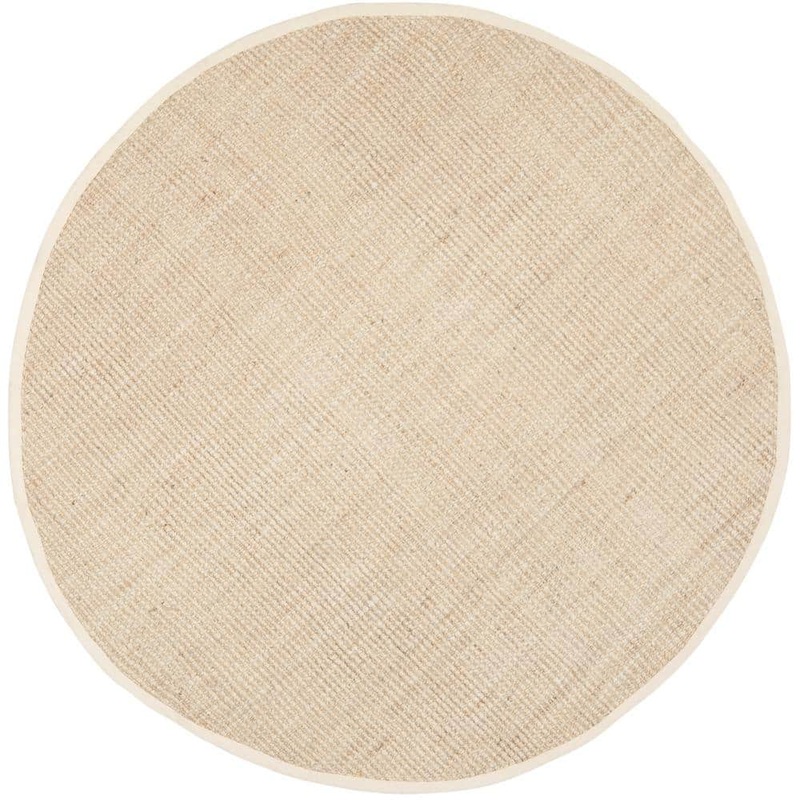 SAFAVIEH Natural Fiber Ivory 4 ft. x 4 ft. Round Solid Area Rug NF730A-4R