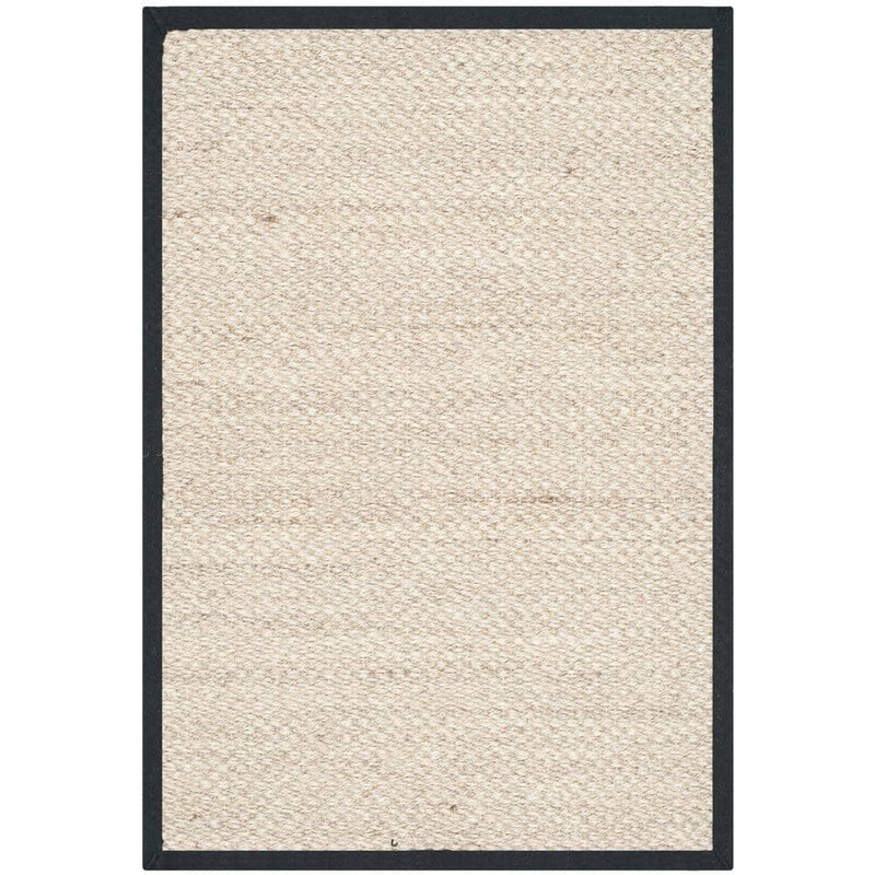 SAFAVIEH Natural Fiber Marble/Black Doormat 2 ft. x 3 ft. Border Area Rug NF143A-2