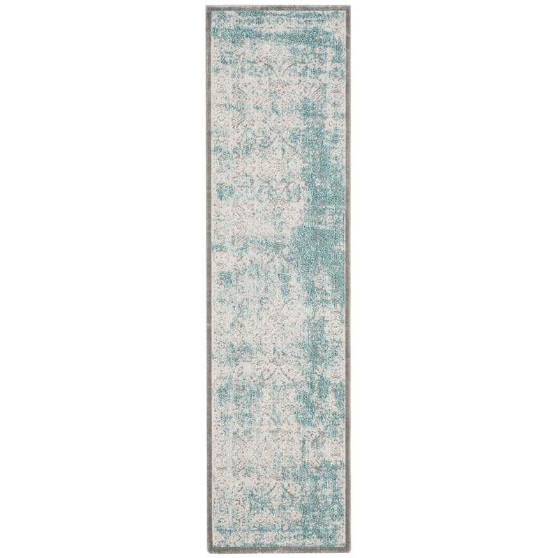 SAFAVIEH Passion Turquoise/Ivory 2 ft. x 6 ft. Border Runner Rug PAS401B-26