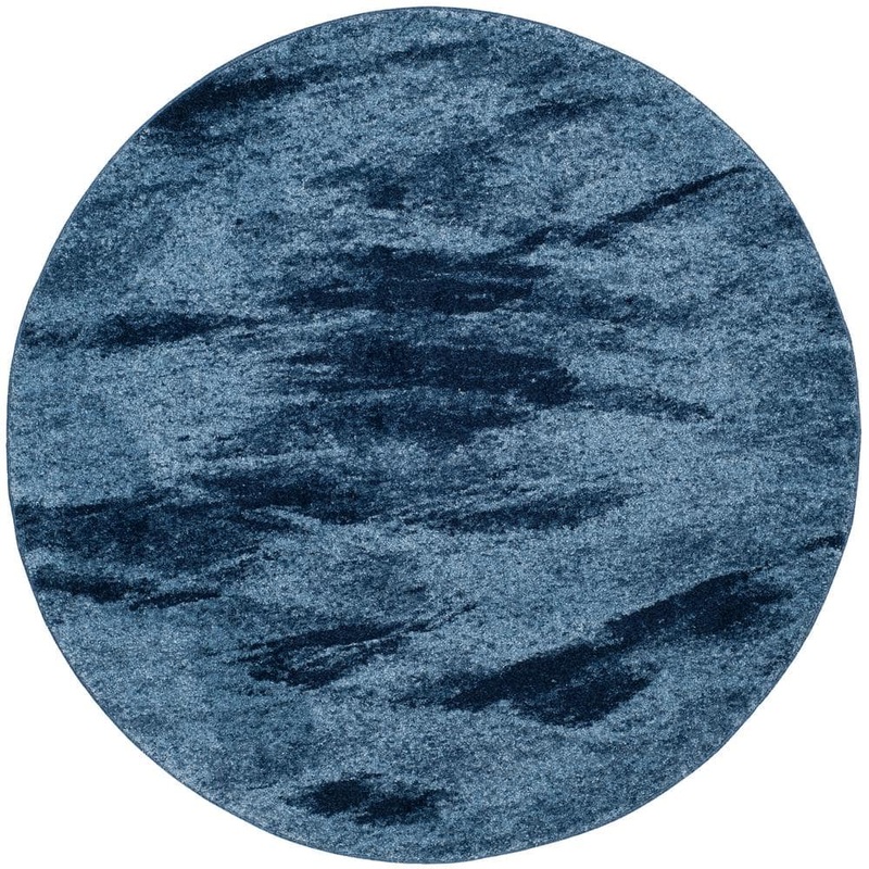 SAFAVIEH Retro Light Blue/Blue 4 ft. x 4 ft. Round Gradient Area Rug RET2891-6065-4R