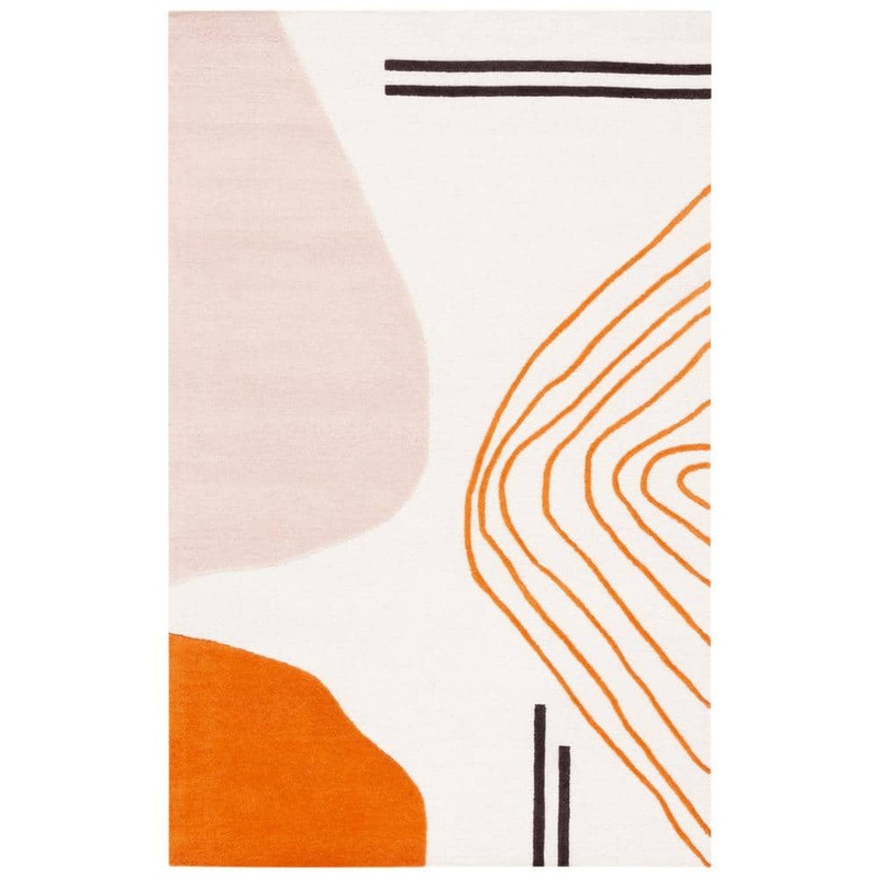 SAFAVIEH Rodeo Drive Ivory/Rust 6 ft. x 9 ft. Abstract Area Rug RD860P-6