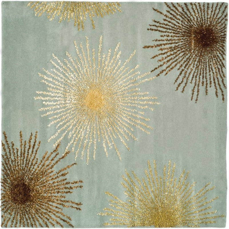 SAFAVIEH Soho Light Blue/Multi Wool 6 ft. x 6 ft. Square Floral Area Rug SOH712C-6SQ