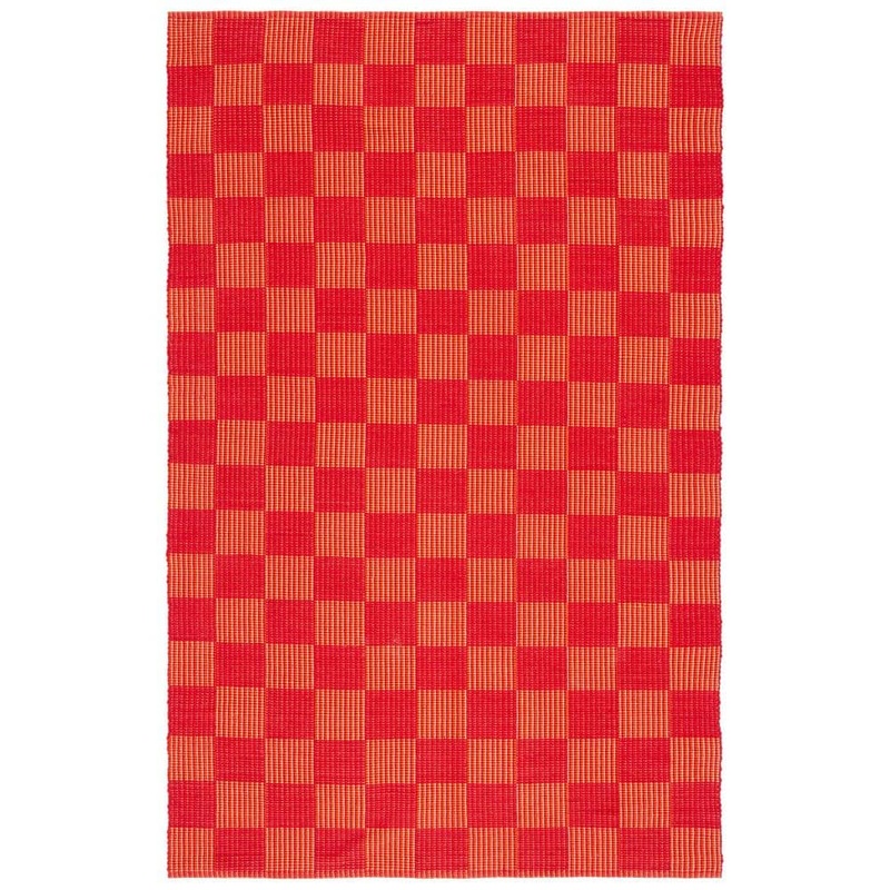 SAFAVIEH Striped Kilim Red Rust 5 ft. x 8 ft. Plaid Area Rug STK801Q-5