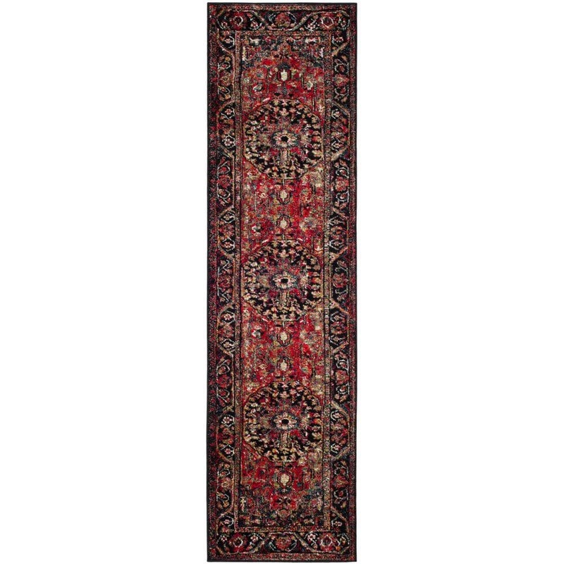 SAFAVIEH Vintage Hamadan Red/Multi 2 ft. x 8 ft. Antique Medallion Runner Rug VTH215A-28
