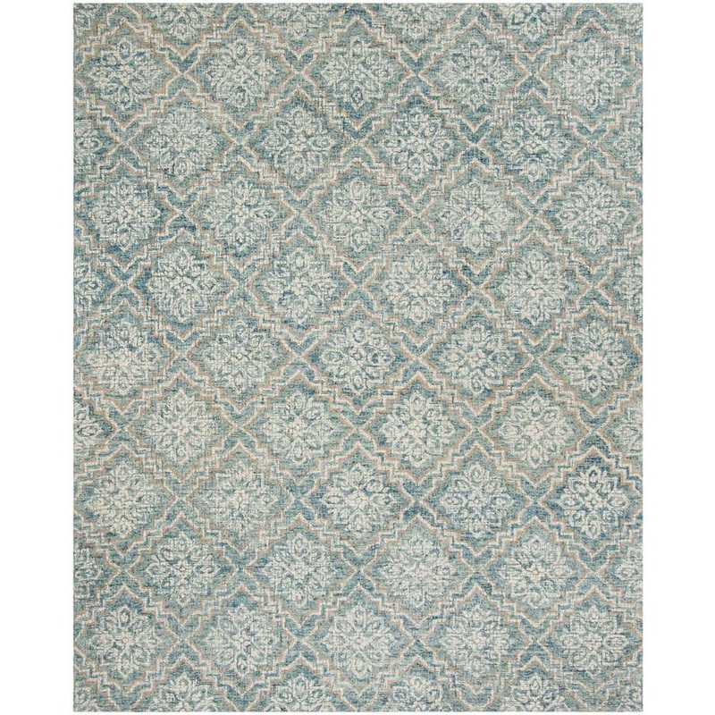 SAFAVIEH Abstract Blue/Gray 10 ft. x 14 ft. Diamond Floral Area Rug ABT201A-10