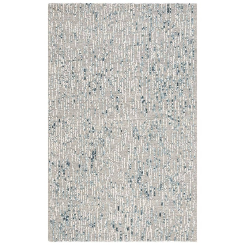 SAFAVIEH Abstract Gray/Blue 4 ft. x 6 ft. 2-Tone Marle Area Rug ABT278F-4