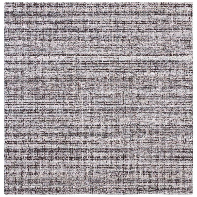 SAFAVIEH Abstract Gray/Brown 6 ft. x 6 ft. Modern Plaid Square Area Rug ABT486F-6SQ
