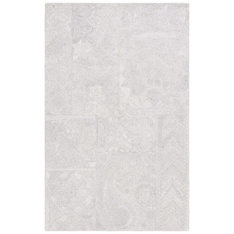 SAFAVIEH Abstract Gray/Ivory 5 ft. x 8 ft. Abstract Geometric Area Rug ABT876F-5