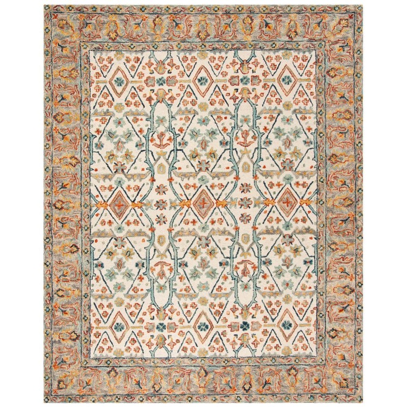 SAFAVIEH Aspen Ivory/Blue 9 ft. x 12 ft. Area Rug APN308A-9