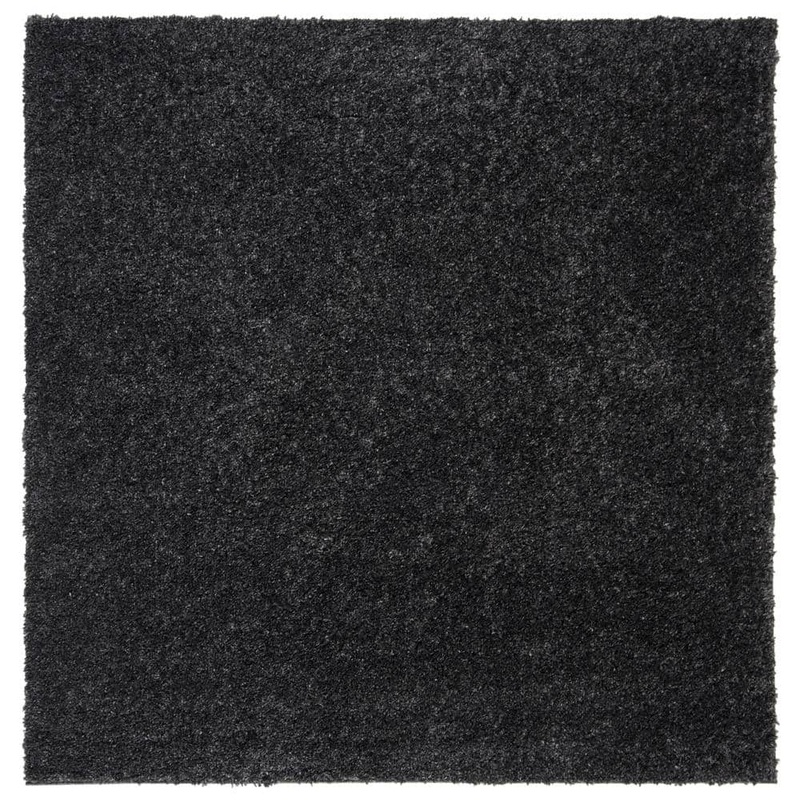 SAFAVIEH August Shag Charcoal 9 ft. x 9 ft. Square Solid Area Rug AUG900H-9SQ
