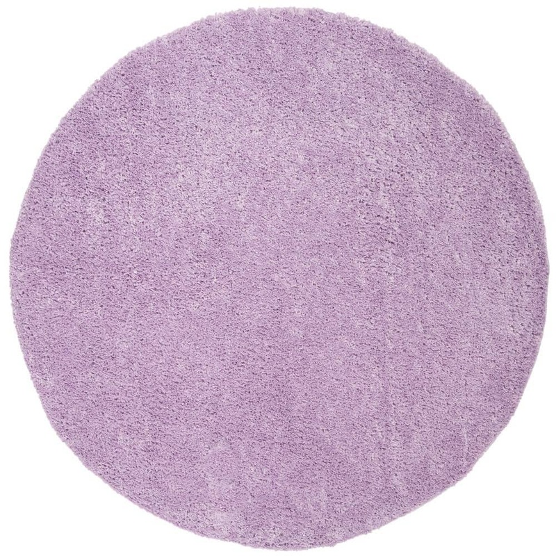 SAFAVIEH August Shag Lilac 7 ft. x 7 ft. Round Solid Area Rug AUG900V-7R