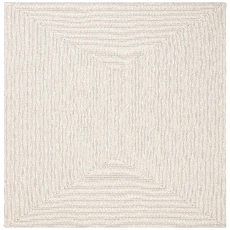 SAFAVIEH Braided Ivory/Beige 8 ft. x 8 ft. Solid Color Gradient Square Area Rug BRD315B-8SQ