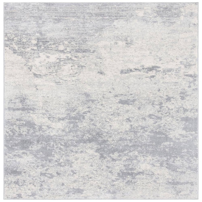 SAFAVIEH Brentwood Gray/Ivory 7 ft. x 7 ft. Square Abstract Area Rug BNT822H-7SQ