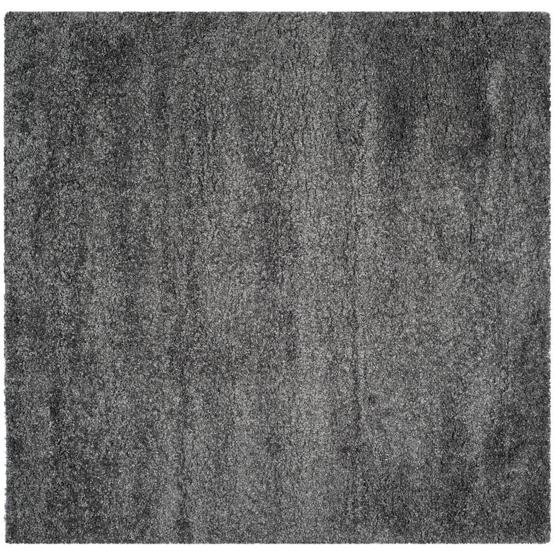 SAFAVIEH California Shag Dark Gray 9 ft. x 9 ft. Square Solid Area Rug SG151-8484-9SQ