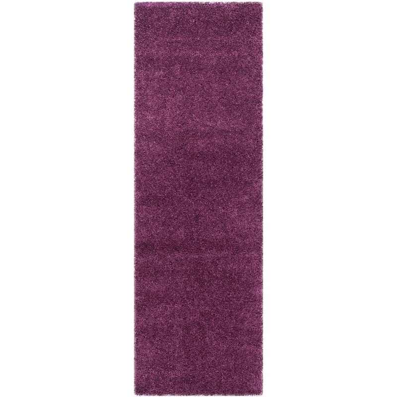 SAFAVIEH California Shag Purple 2 ft. x 9 ft. Solid Runner Rug SG151-7373-29