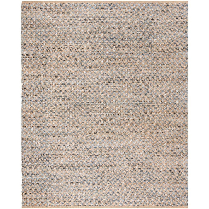 SAFAVIEH Cape Cod Blue/Natural 10 ft. x 14 ft. Distressed Geometric Area Rug CAP305M-10