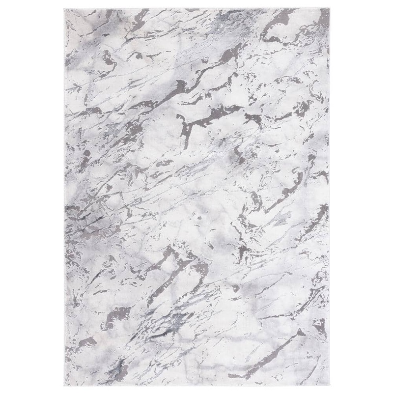 SAFAVIEH Craft Light Gray/Gray 9 ft. x 12 ft. Abstract Marble Area Rug CFT866H-9