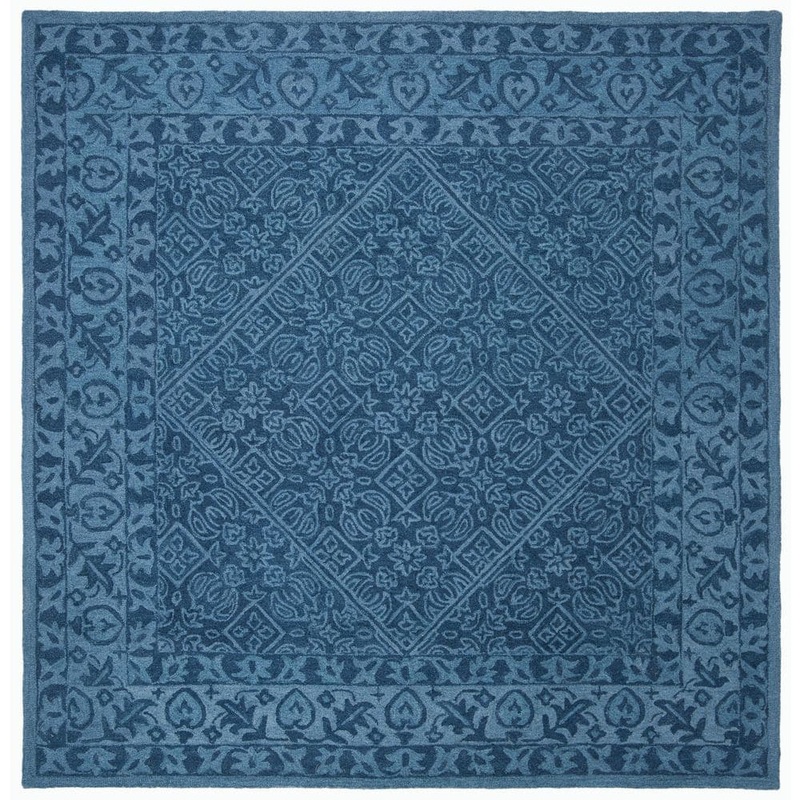 SAFAVIEH Dip Dye Navy Blue 7 ft. x 7 ft. Border Square Area Rug DDY151N-7SQ