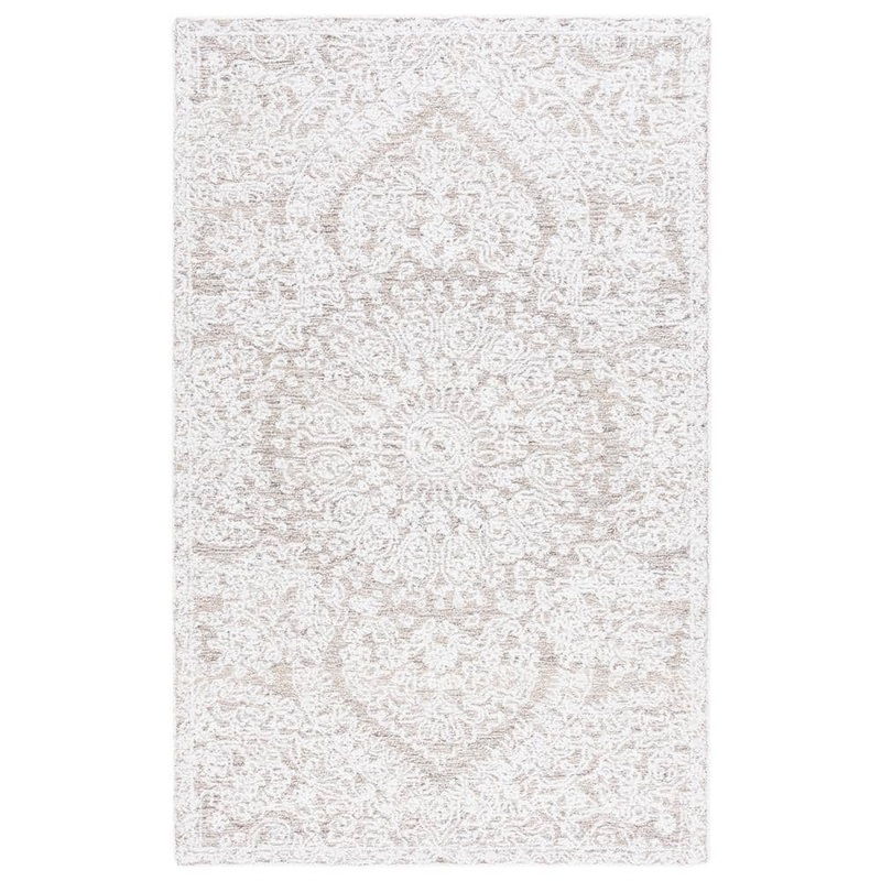 SAFAVIEH Ebony Ivory/Brown 8 ft. x 10 ft. Floral Area Rug EBN211T-8
