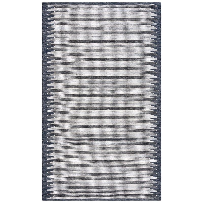 SAFAVIEH Ebony Ivory/Navy 8 ft. x 10 ft. Modern Area Rug EBN312N-8