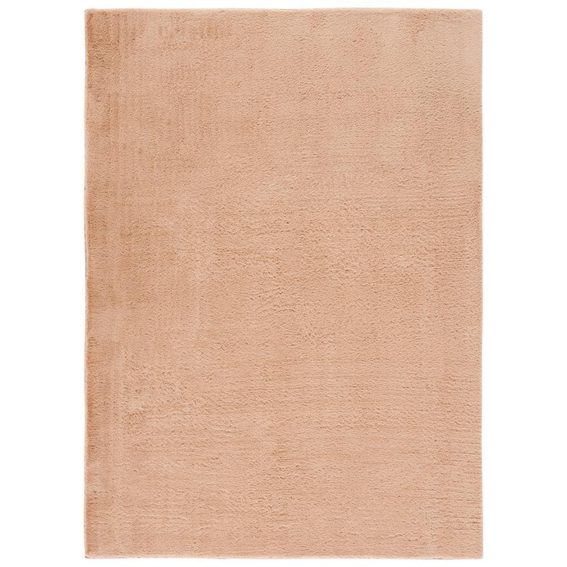 SAFAVIEH Faux Rabbit Fur Beige 4 ft. x 6 ft. Machine Washable High Low Solid Color Area Rug FRF500B-4