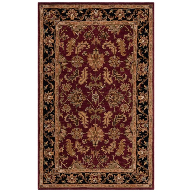 SAFAVIEH Heritage Red/Black 6 ft. x 9 ft. Wool Border Area Rug HG628C-6