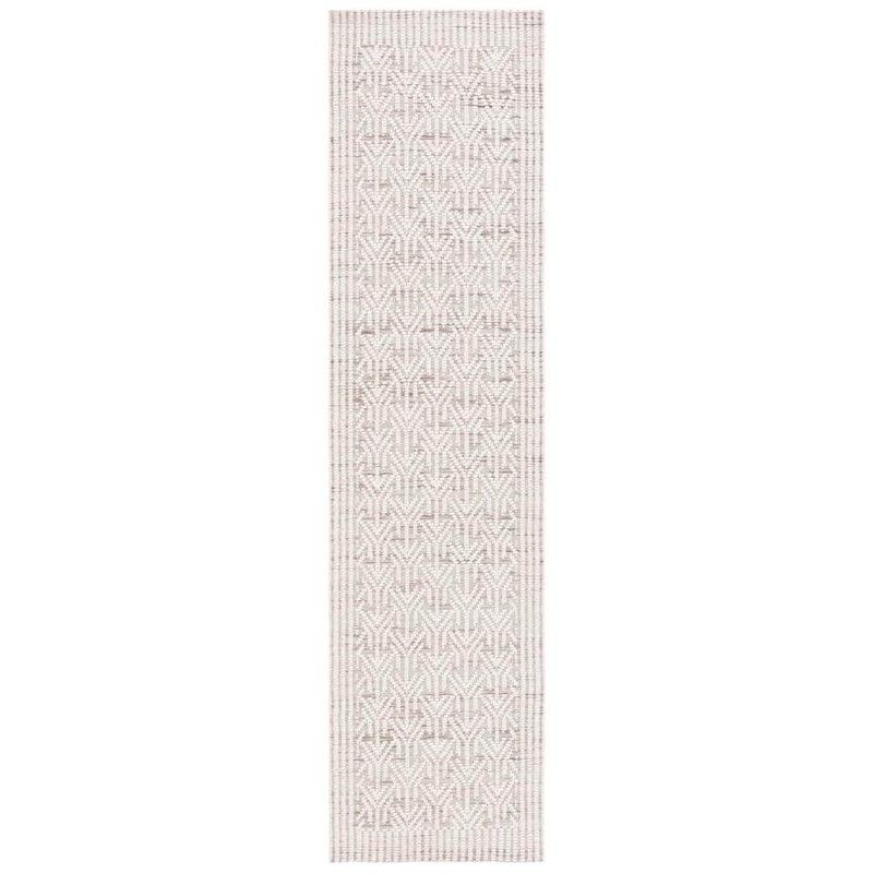 SAFAVIEH Marbella Ivory Beige 2 ft. X 9 ft. Border Striped Runner Rug MRB431B-29