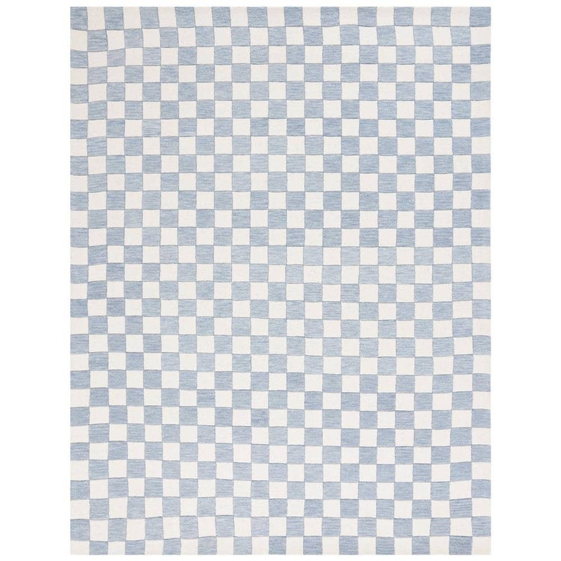 SAFAVIEH Martha Stewart Light Blue/Ivory 8 ft. x 10 ft. Checkered Area Rug MSR4760L-8