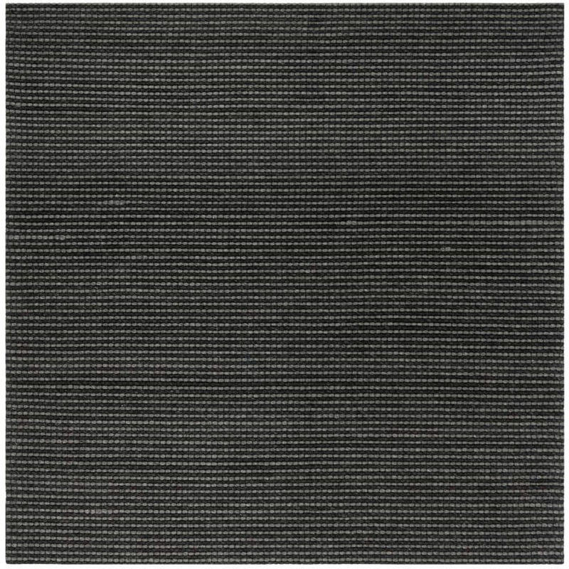 SAFAVIEH Natura Gray/Black 6 ft. x 6 ft. Square Solid Area Rug NAT801D-6SQ