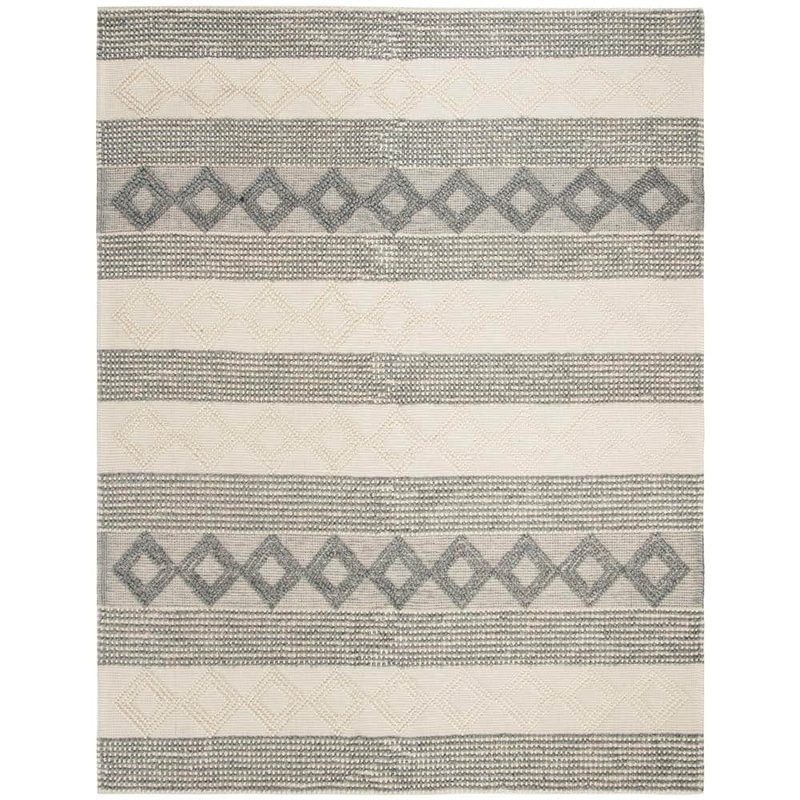 SAFAVIEH Natura Gray/Ivory 9 ft. x 12 ft. Abstract Area Rug NAT105F-9